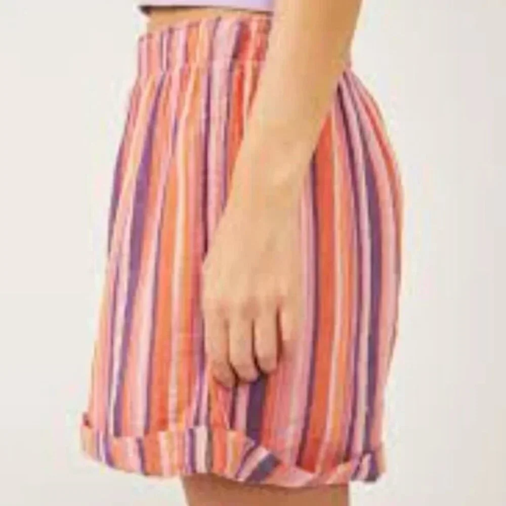 NWT Free People XS Sunday Morning Boxer Shorts in Pink Stripe NEW - Picture 4 of 11